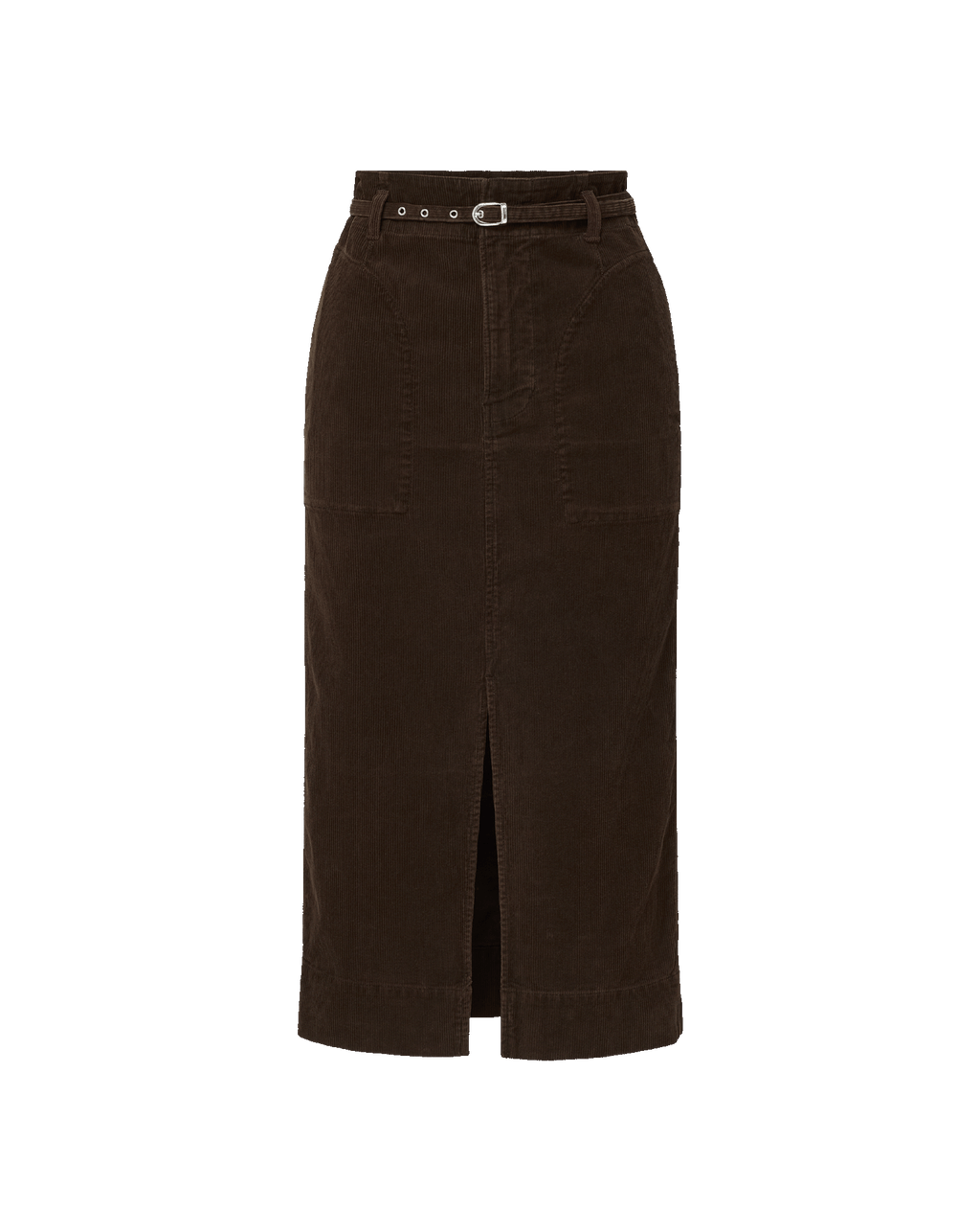 Veronica Beard Pavana Corduroy Midi Skirt - Dark Umber