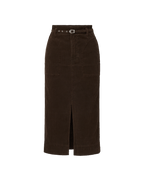 Veronica Beard Pavana Corduroy Midi Skirt - Dark Umber