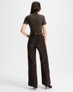 Veronica Beard Taylor Corduroy Wide-Leg Pant - Dark Umber