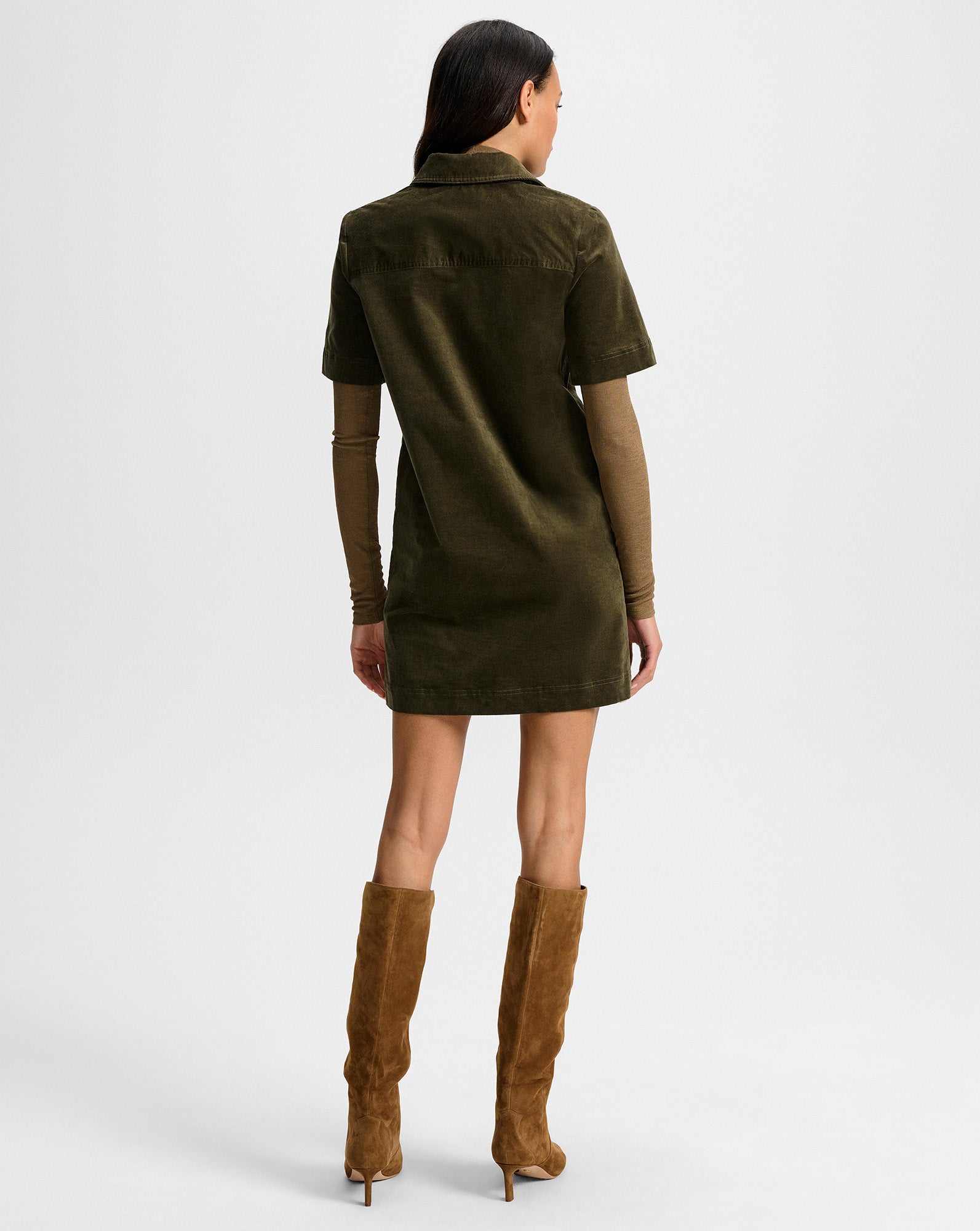 Veronica Beard Koulis Mini Shirtdress - Cypress