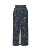 Veronica Beard Devorah Denim Maxi Skirt - Indigo Damask