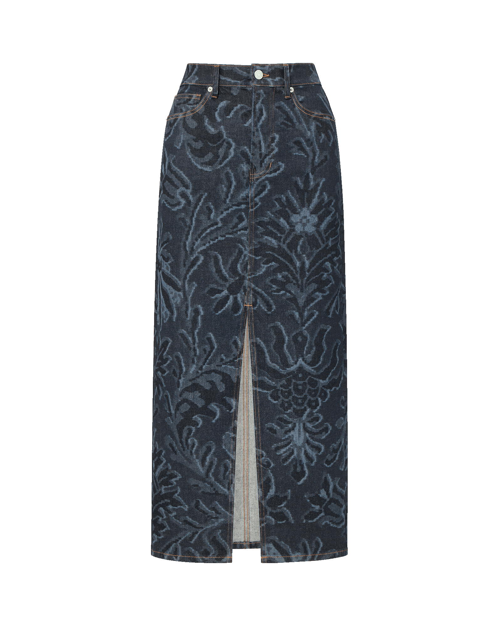 Veronica Beard Devorah Denim Maxi Skirt - Indigo Damask