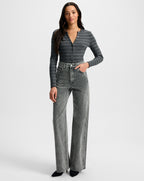 Veronica Beard Taylor Wide-Leg Jean - Volcanic Dust