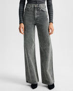 Veronica Beard Taylor Wide-Leg Jean - Volcanic Dust