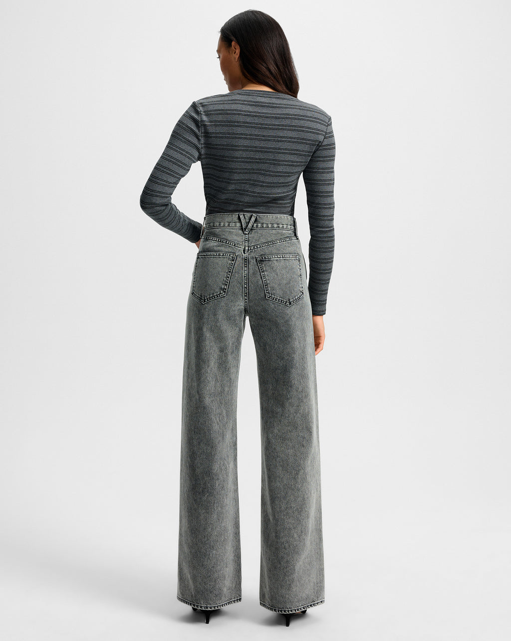 Veronica Beard Taylor Wide-Leg Jean - Volcanic Dust