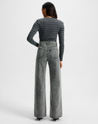 Veronica Beard Taylor Wide-Leg Jean - Volcanic Dust