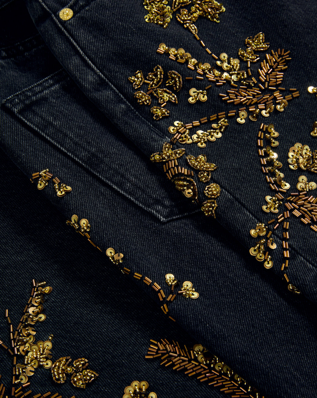Veronica Beard Daniela Embellished Straight-Leg Jean - Washed Onyx