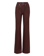Veronica Beard Crosbie Coated Slim Wide-Leg Jean - Raisin