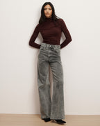 Veronica Beard Mylie Mock-Neck Top - Raisin