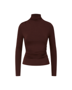 Veronica Beard Mylie Mock-Neck Top Raisin