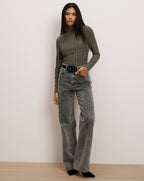 Veronica Beard Nate Mock-Neck Top - Dark Acorn Multi