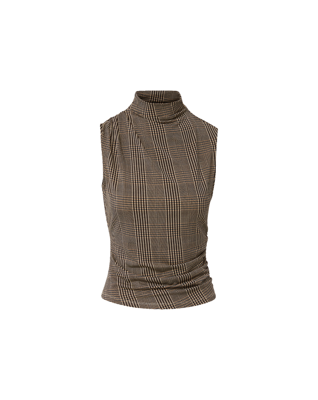 Veronica Beard Mylie Mock-Neck Tank Top - Dark Acorn Multi