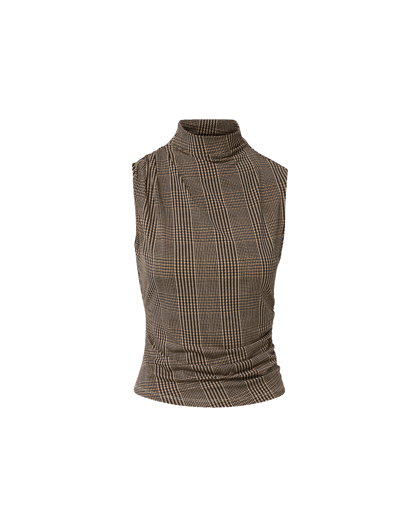 Veronica Beard Mylie Mock-Neck Tank Top - Dark Acorn Multi