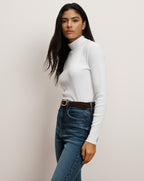 Veronica Beard Nate Mock-Neck Top - White