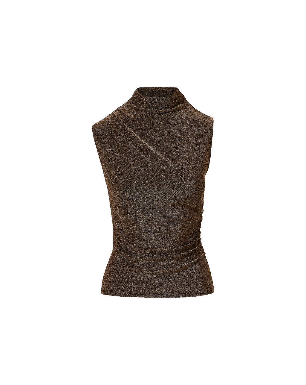Veronica Beard Mylie Mock-Neck Tank Top - Gold
