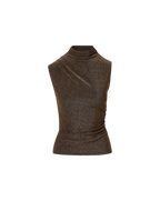 Veronica Beard Mylie Mock-Neck Tank Top - Gold