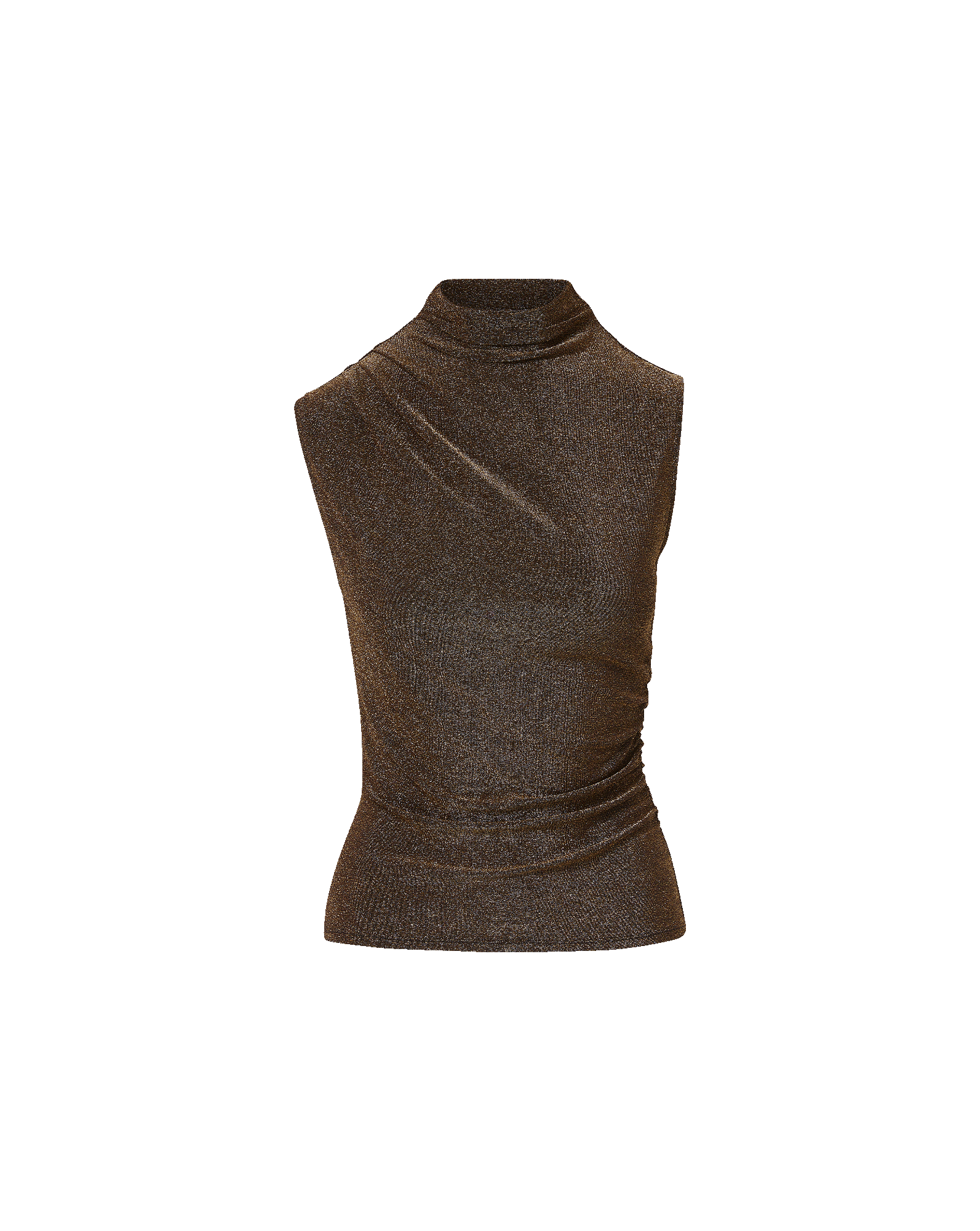 Veronica Beard Mylie Mock-Neck Tank Top - Gold