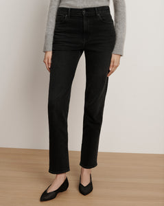 Veronica Beard Leah Straight-Leg Jean - Washed Onyx