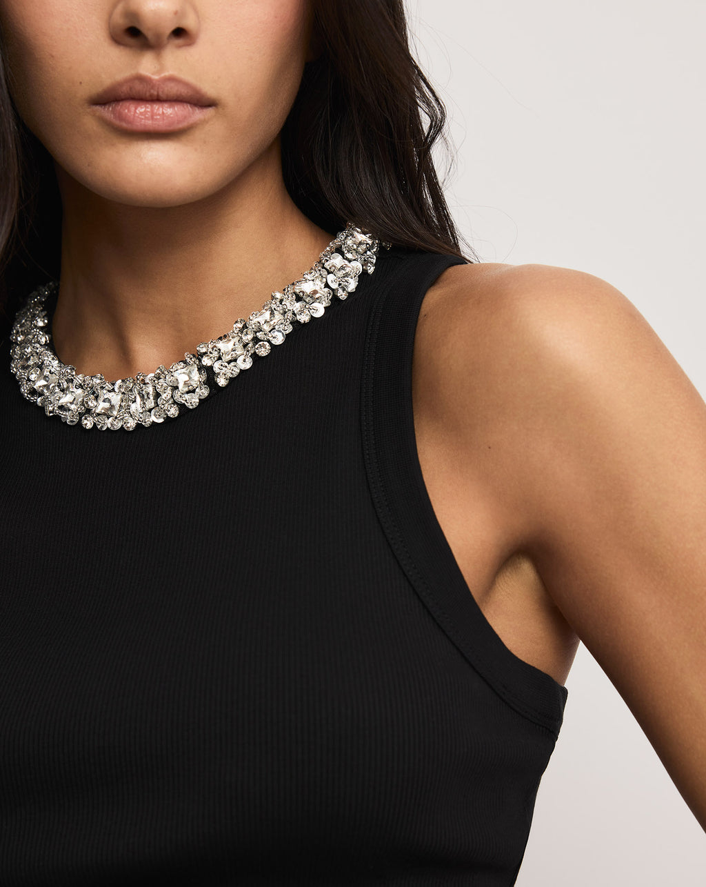 Veronica Beard Jordyn Embellished-Collar Midi Dress - Black