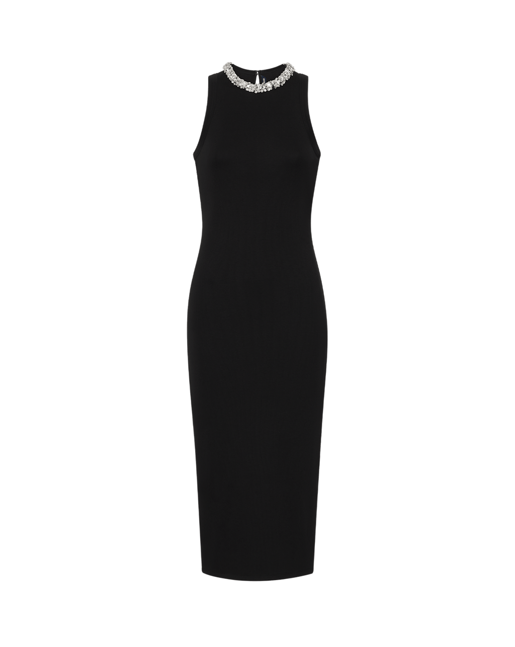 Veronica Beard Jordyn Embellished-Collar Midi Dress Black