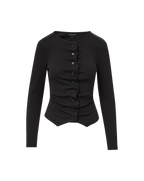 Veronica Beard Jasminah Button-Front Top - Black
