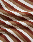Veronica Beard Pruitt Striped Ribbed T-Shirt - Malt/Red Oak/Dove White
