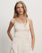 Veronica Beard Brodier Knit Tank Top - Ecru
