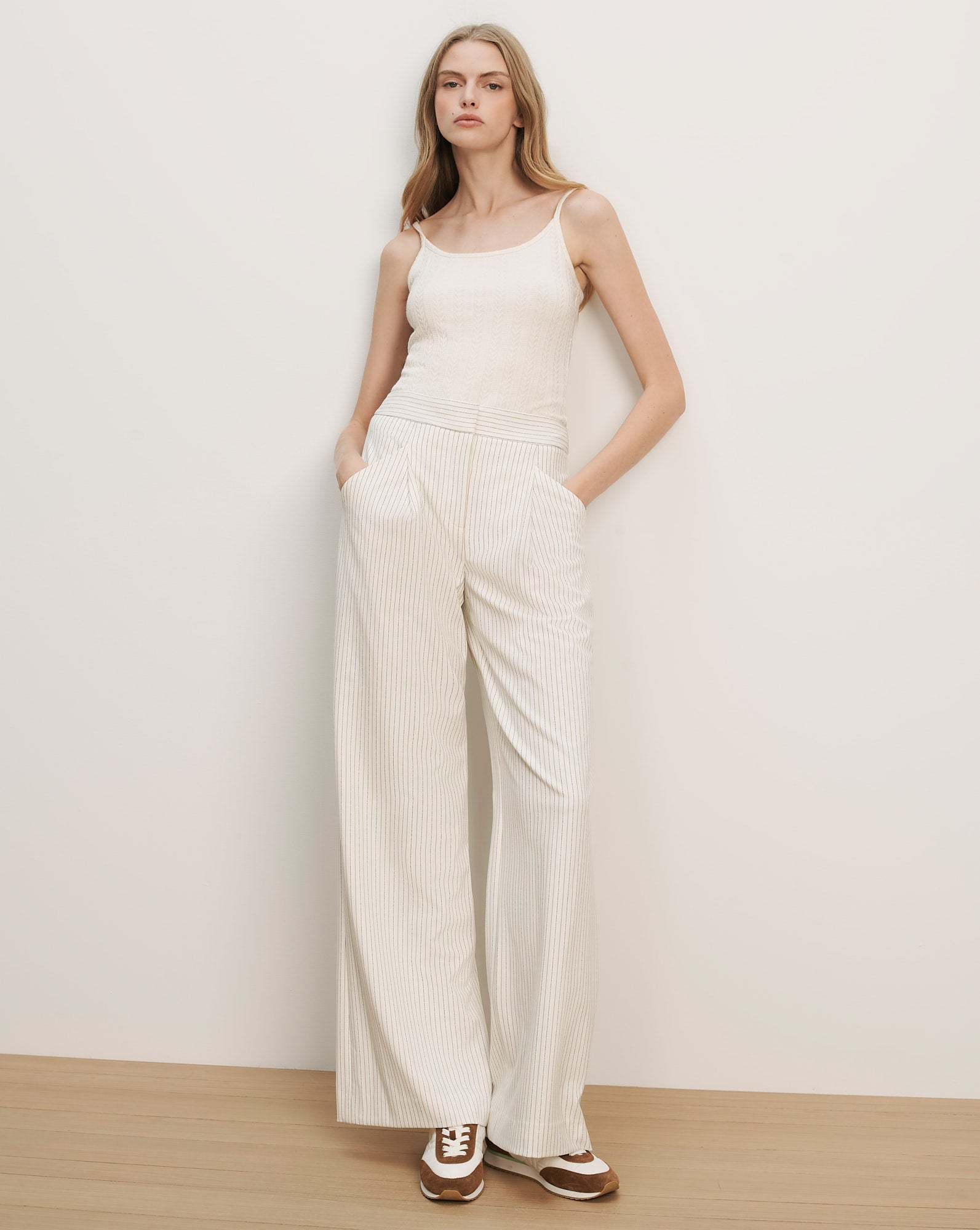 Veronica Beard Brodier Knit Tank Top - Ecru