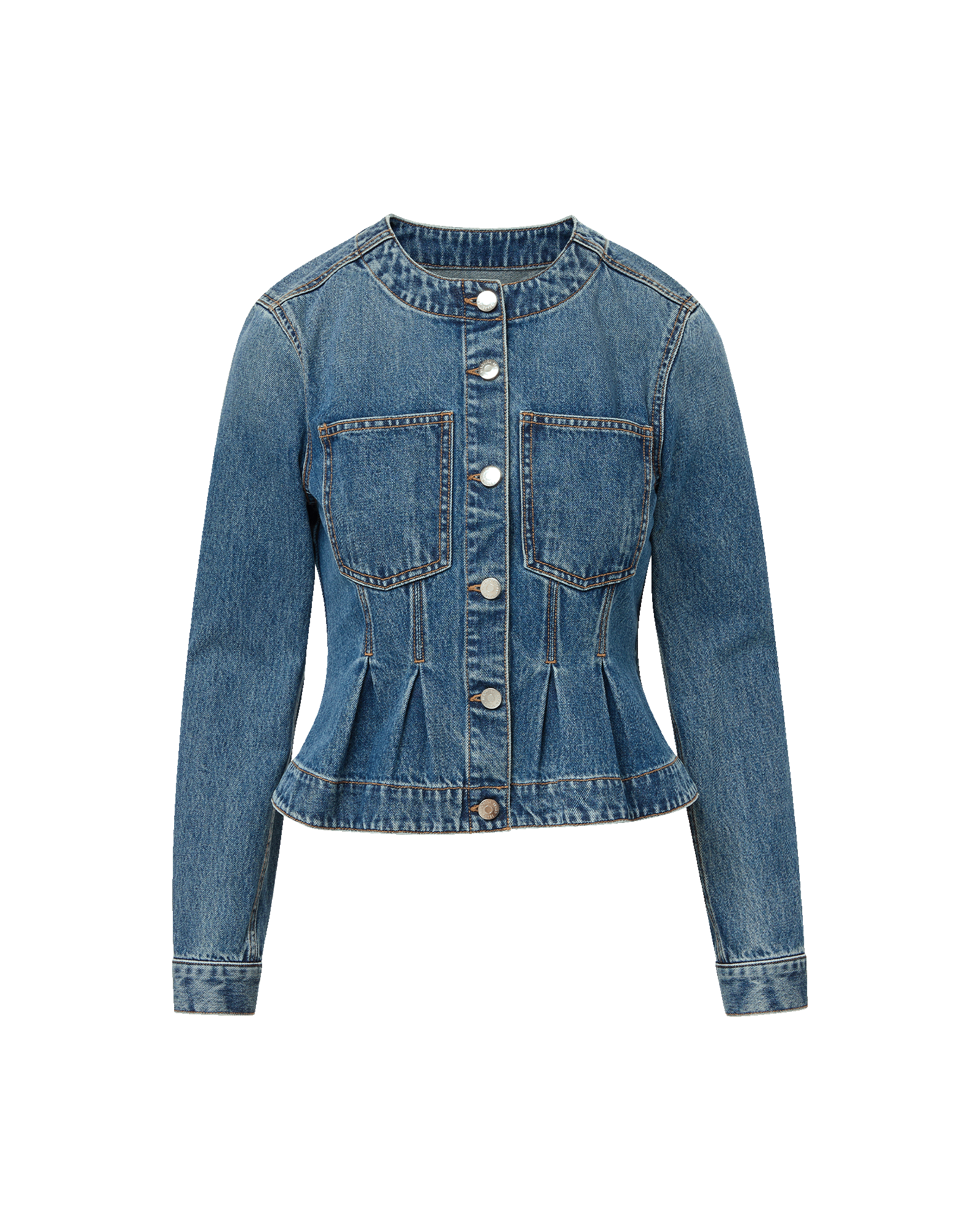 Veronica Beard Zahara Peplum Denim Jacket Time Warp