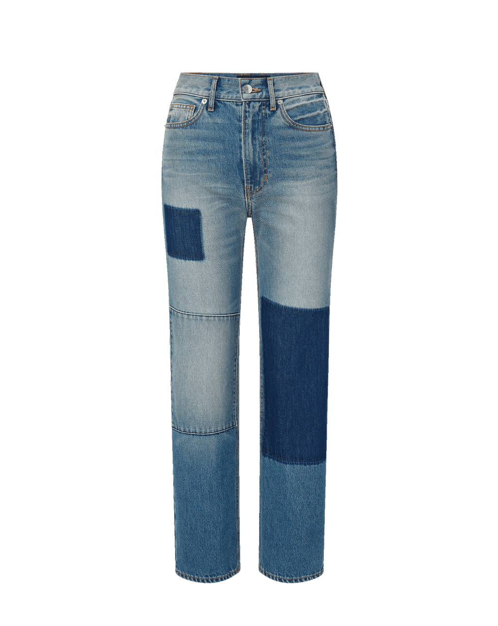 Veronica Beard Dylan Patchwork Straight-Leg Jean - Time Lapse