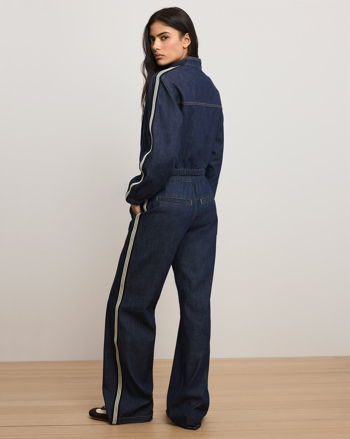 Veronica Beard Gigi Denim Track Jacket - Indigo Rinse