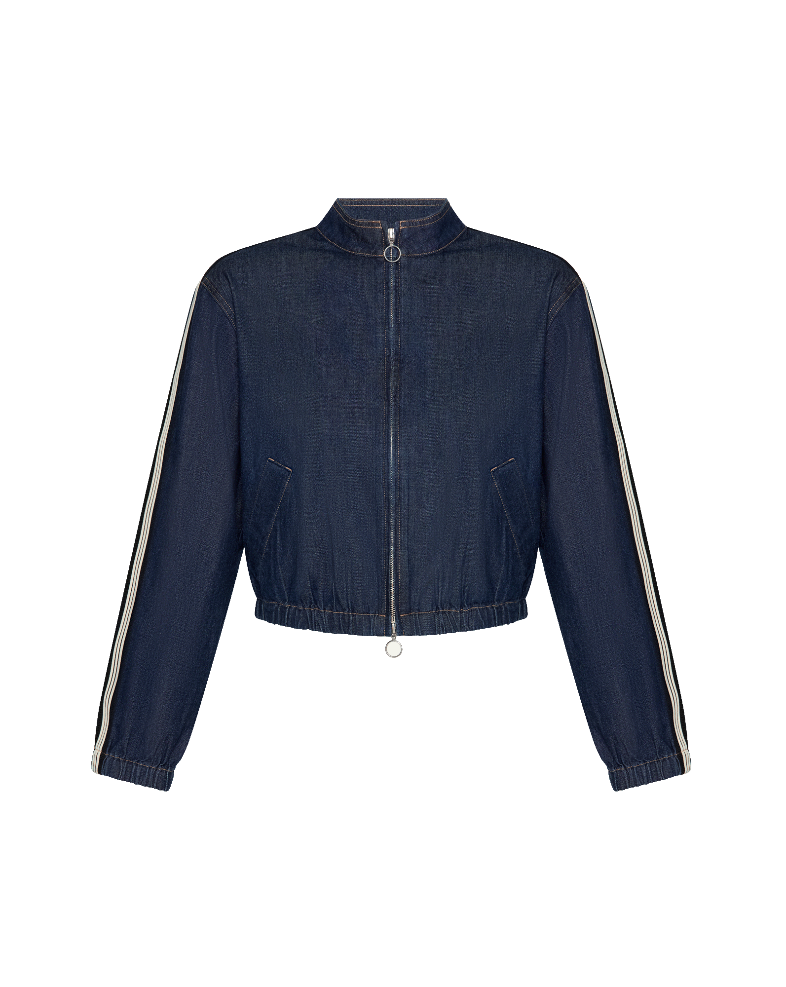 Veronica Beard Gigi Denim Track Jacket - Indigo Rinse