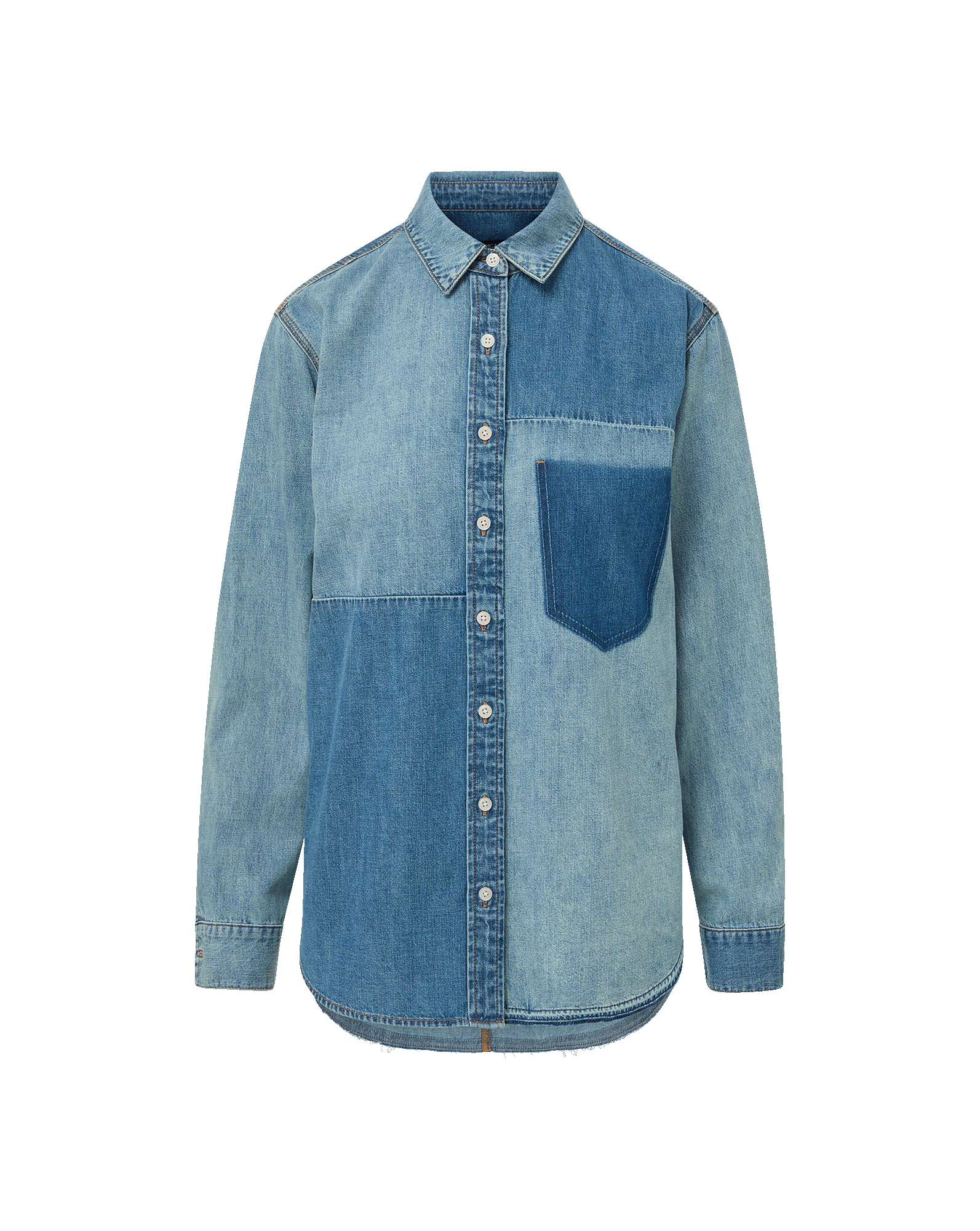 Veronica Beard Dalma Denim Button-Down Shirt - Time Travel