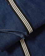 Veronica Beard Taylor Track-Stripe Wide-Leg Jean - Indigo Rinse