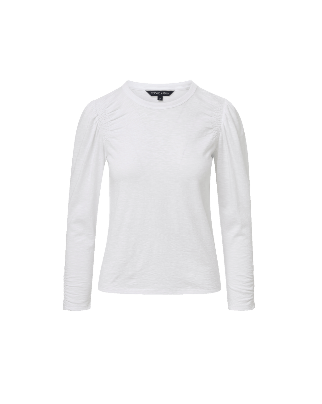 Veronica Beard Bouvet Smocked-Shoulder T-Shirt - White