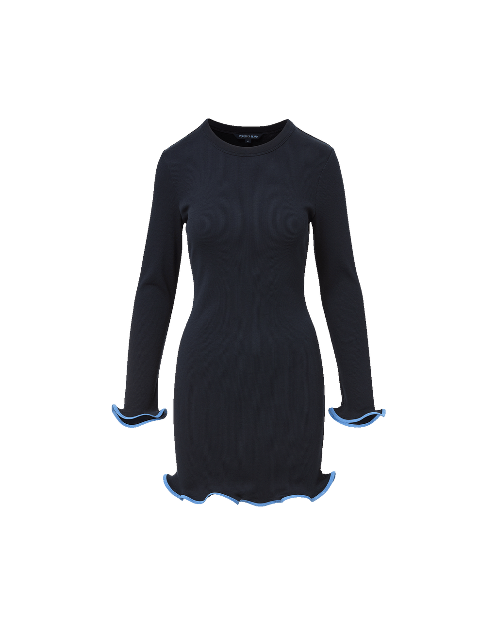 Veronica Beard Baranova Ruffle-Trim Mini Dress Navy