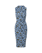 Veronica Beard Sylviani Floral Midi Dress Ice Blue Multi