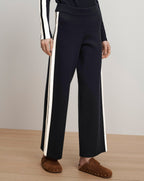Veronica Beard Jenkins Knit Wide-Leg Pant - Navy