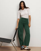 Veronica Beard Sloan Barrel Pant - Dark Hunter Green