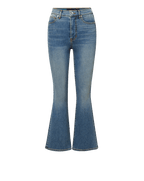 Veronica Beard Blue denim flared jeans with a high waist.