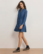 Veronica Beard Korinda Mini Shirtdress - Pool Party