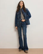 Veronica Beard Beverly Patch-Pocket Skinny-Flare Jean - City Lights