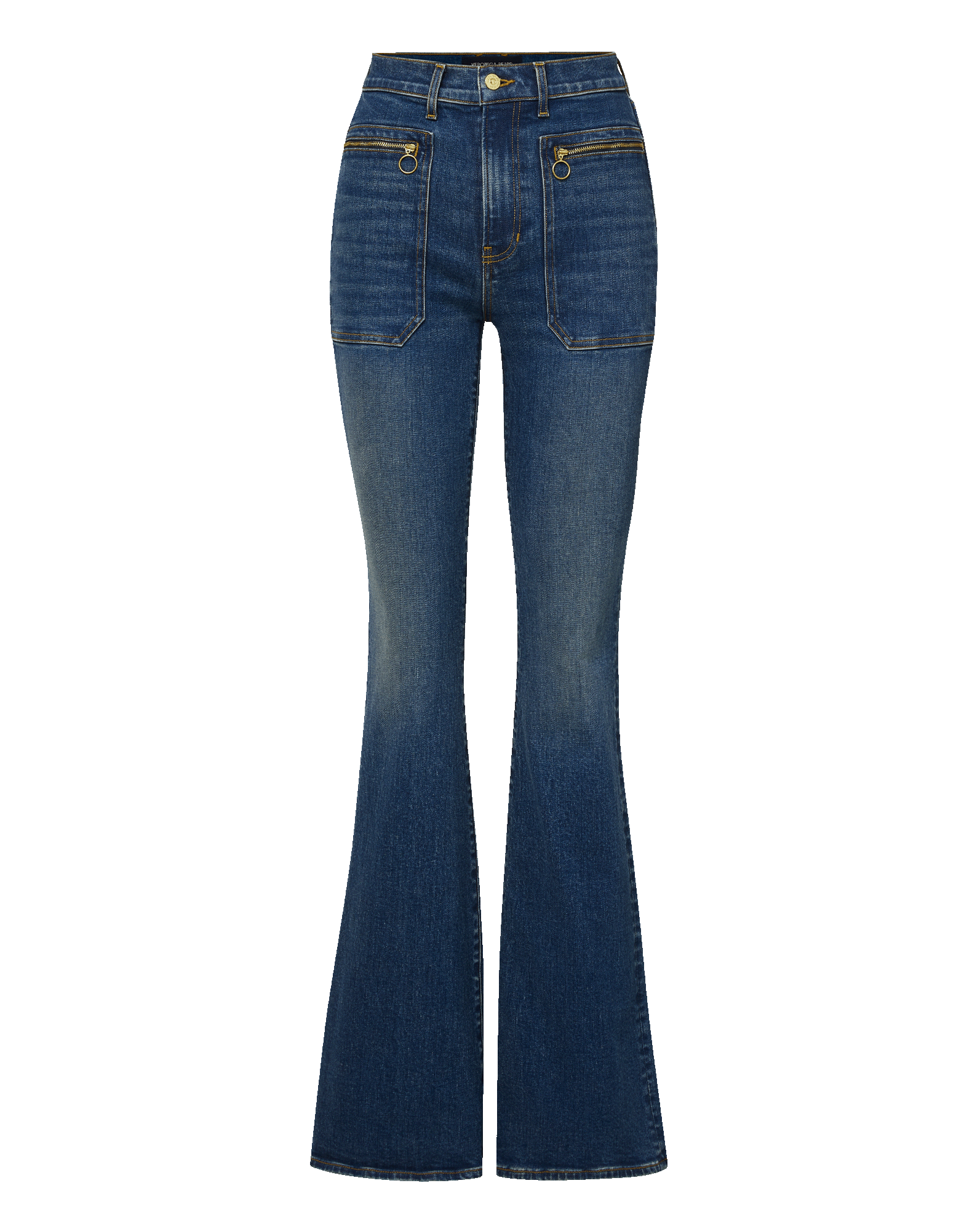 Veronica Beard Beverly Patch-Pocket Skinny-Flare Jean - City Lights
