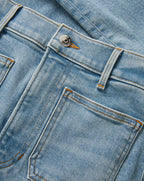 Veronica Beard Beverly Patch-Pocket Skinny-Flare Jean - Silverwood Blue