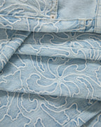Veronica Beard Taylor Embroidered Wide-Leg Jean - Sun Spark