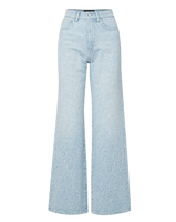 Veronica Beard Taylor Embroidered Wide-Leg Jean - Sun Spark