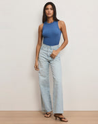 Veronica Beard Taylor Embroidered Wide-Leg Jean - Sun Spark