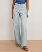 Veronica Beard Taylor Embroidered Wide-Leg Jean - Sun Spark