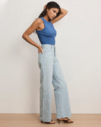 Veronica Beard Taylor Embroidered Wide-Leg Jean - Sun Spark