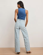 Veronica Beard Taylor Embroidered Wide-Leg Jean - Sun Spark